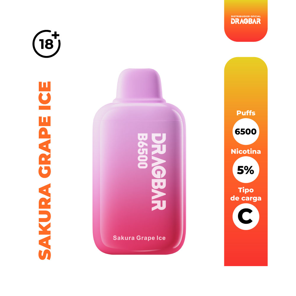 DRAGBAR 6500PUFFS Sakura Grape Ice